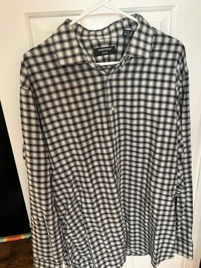Nordstrom Men’s Black & White Plaid Button-Down Shirt